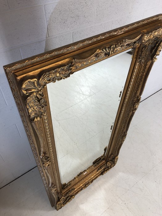 Large contemporary French-style, gold framed, bevel-edged mirror. Approx dimensions 1752mm x 889mm - Image 3 of 11