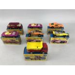 Collection of Seven Matchbox SUPERFAST "outraces them all!" boxed models 8,22,34,34,36,36,70