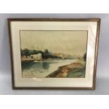 K Howitt, gilt framed watercolour entitled "YORK. FROM THE OUSE", 36cmx 26cm