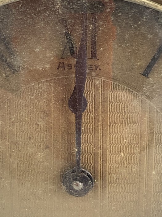 Shagreen mantel clock for Asprey, with key, approx 13.5cm tall (A/F) - Image 3 of 10