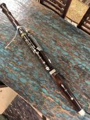 Vintage bassoon with crook and faintly stamped 'Excelsior Class' '8 Leicester Square, London'