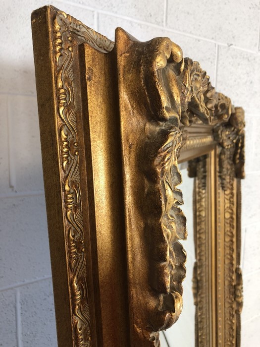 Large contemporary French-style, gold framed, bevel-edged mirror. Approx dimensions 1752mm x 889mm - Image 5 of 11