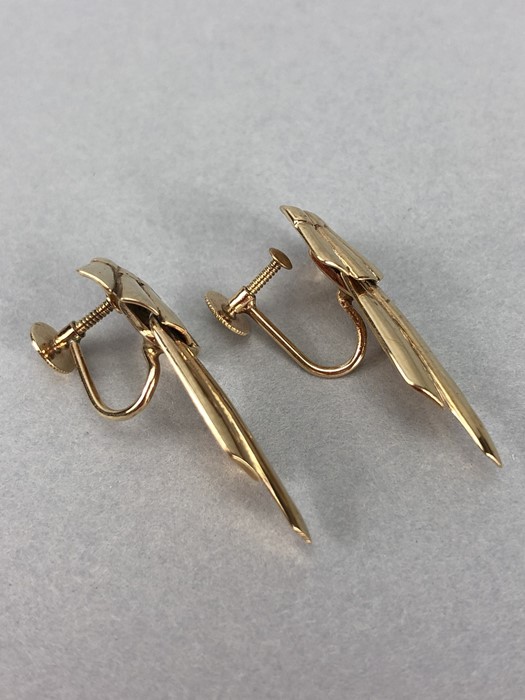 Pair of 9ct Gold earrings (total weight approx 5.9g) hallmarked 375 - Image 3 of 5