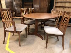 Oval mid-century extending dining table, approx 210cm x 106cm (fully extended) (A/F)