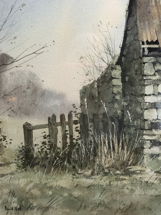 DAVID RUST (BRITISH 1963-): Two watercolour countryside scenes both signed - Image 5 of 7