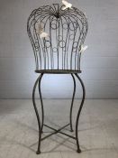 Ornamental metal birdcage with applied butterflies approx 116cms in height