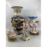 Collection of ceramic items to include Capodimonte figurine, Rudolstadt dish, large modern