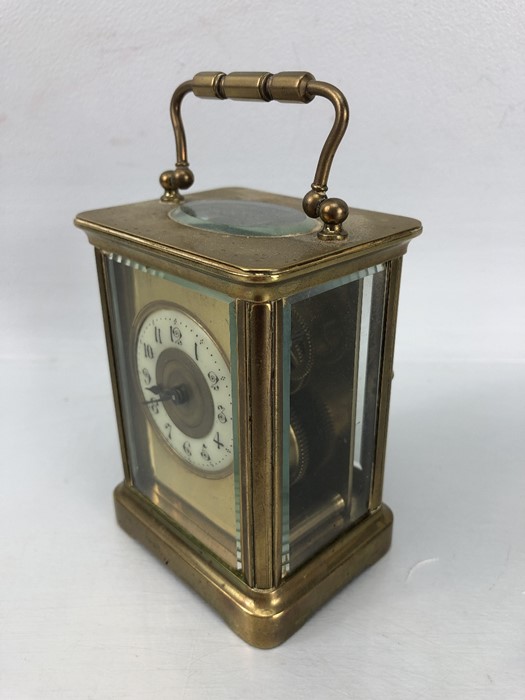 Brass carriage clock approx 11cm tall (A/F) - Image 2 of 7