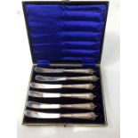 Boxed Silver hallmarked handled fish knives by H V Pithey & Co