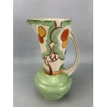 Attractive Art Deco Crown Ducal Hand Painted Large Pitcher impressed mark to base 225 approx 30cm