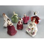 Collection of seven Royal Doulton Figurines to include Karen, Delight, Fair Lady, Barbara, Innocence