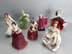 Collection of seven Royal Doulton Figurines to include Karen, Delight, Fair Lady, Barbara, Innocence