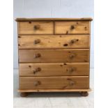 Pine chest of six drawers