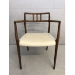 Single Danish carver chair by Moller, model 64, with makers stamp to base