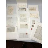Early 19th Century Antique Manuscripts/ Letters of beautiful Calligraphy (Ephemera) and stamps