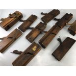 Collection of ten vintage box plane tools