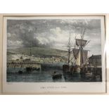 Framed limited edition reproduction print 'Lyme Regis from the Cobb, approx 46cm x 39cm (inclu.