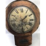 Antique Wall clock with large face (approx 36cm) A/F