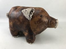 Ornamental doorstop in the form of a pig, approx 33 cm in length