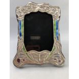 Silver enamelled art deco style photo frame.