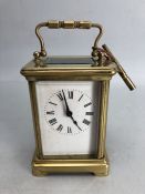 Brass carriage clock with key