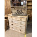 Pine chest of five drawers approx 102cm x 51cm x 97cm tall