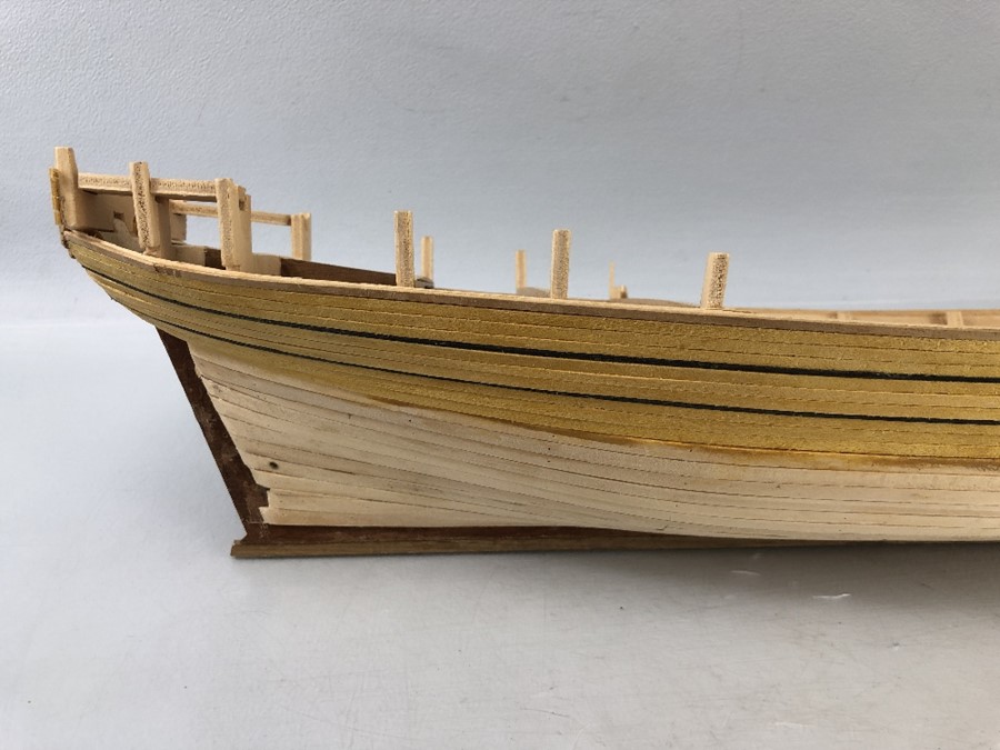 Two wooden model boats, the large approx 62cm long, both (A/F) - Image 13 of 19