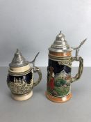 Two lidded German Steins