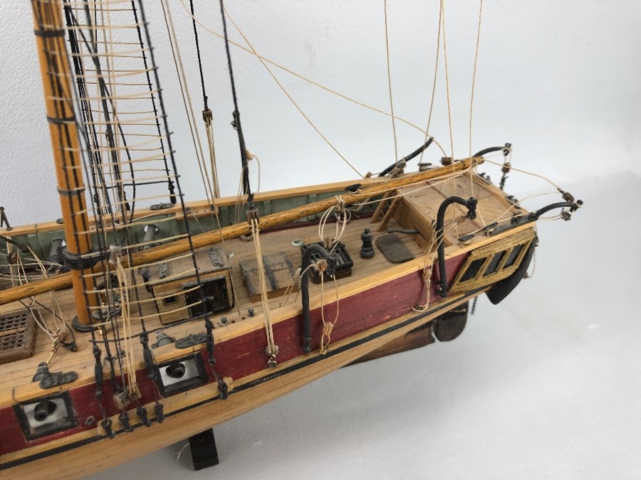 Two wooden model boats, the large approx 62cm long, both (A/F) - Image 6 of 19