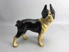 Iron figure of a Boston Terrier, approx 24cm in height