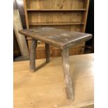 Vintage three legged rustic stool