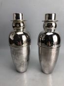 Pair of cocktail shakers in the form of snowmen, approx 26cm high