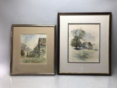 DAVID RUST (BRITISH 1963-): Two watercolour countryside scenes both signed