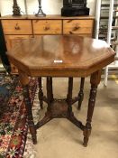 Hexagonal ornate occasional table with inlay