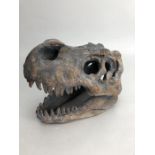 Modern ornamental T-Rex dinosaur skull, approx 20cm in length