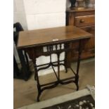 Hall table with turned wooden legs and carved detailing