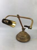 Original brass bankers lamp, no shade