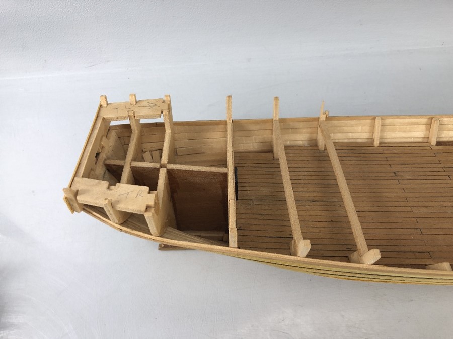 Two wooden model boats, the large approx 62cm long, both (A/F) - Image 14 of 19