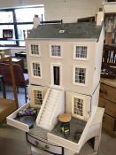 Dolls house with furniture / contents, approx 85cm in height