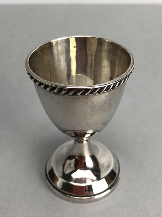 Birmingham Hallmarked Silver napkin ring and eggcup - Image 2 of 5