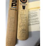 Sporting Autographs interest: Two signed cricket bats with Letter of Authentication and includes