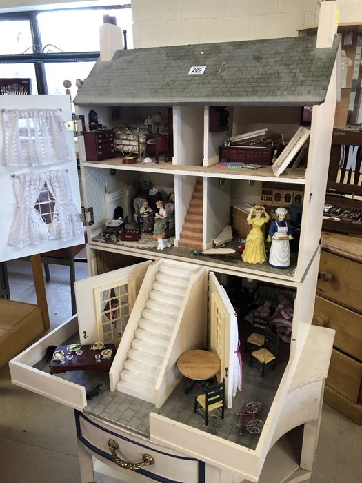 Dolls house with furniture / contents, approx 85cm in height - Image 3 of 3