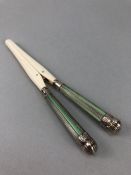 Pair of Glove Stretchers Edwardian Silver and Ivory Sheffield 1902, maker GH Harrison Brothers &