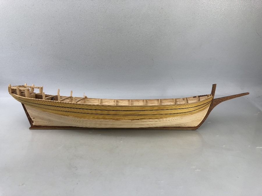 Two wooden model boats, the large approx 62cm long, both (A/F) - Image 12 of 19