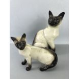 Beswick Siamese cat, 1882, approx 24cm in height, and a further Beswick Siamese cat, approx 15cm
