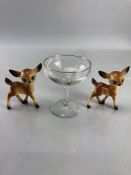 Babycham Glass with two promotional figurines