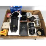 Collection of various camera items to include Lenses, filters etc to include Vivitar, Meyer etc