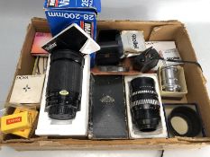 Collection of various camera items to include Lenses, filters etc to include Vivitar, Meyer etc