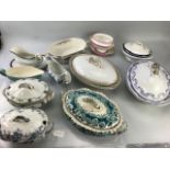 Vintage China selection of Tureens, sauce boats etc to include Chester; Royal Worcester; Copeland