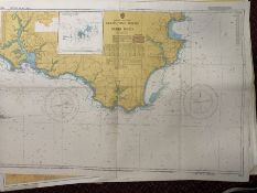 Collection of large scale UK Coastal Maps produced in Taunton Rear Admiral GPD Hall, Hydrographer of